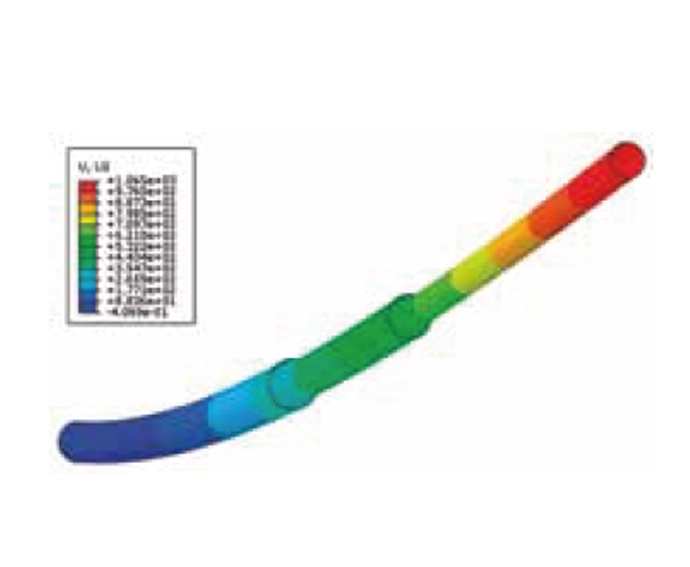 士盟科技-部落格-成功案例-圖2.碳纖維複合材料主翼梁撓度分析結果。